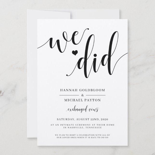 Invitation Annonce de mariage rustique on fait (Devant)