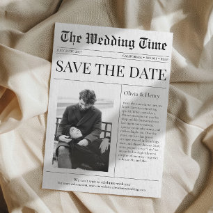 Invitation Annonce de mariage sur photo de journal Enregistre
