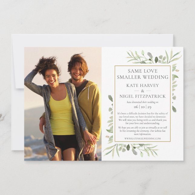 Invitation Annonce de micro-mariage réduit Same Love (Devant)