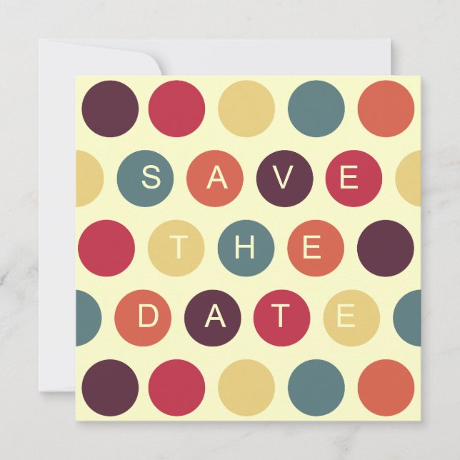 Invitation Annonce de mise à jour de date rétro - Points (Devant)