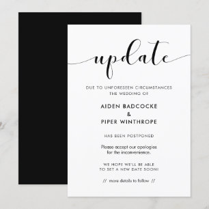 Invitation Annonce de mise à jour de mariage élégant