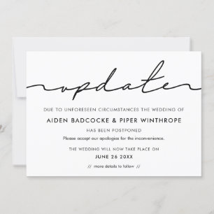 Invitation Annonce de mise à jour de mariage minimaliste