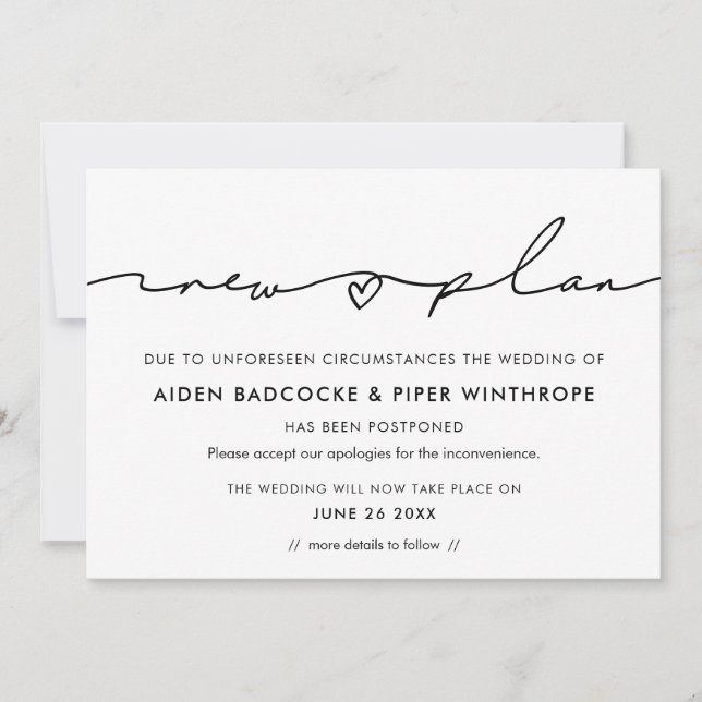 Invitation Annonce de mise à jour du nouveau planning de mari (Devant)