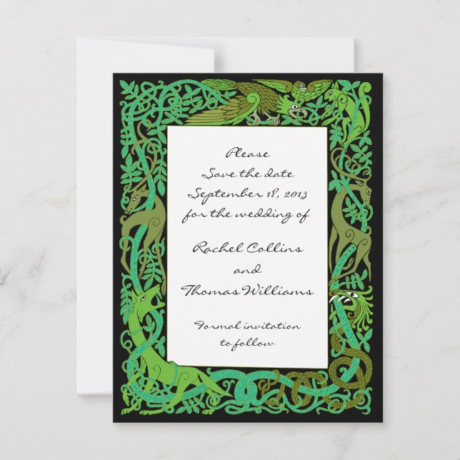 Invitation Annonce de mise en garde Forest Greens celtique (Devant)