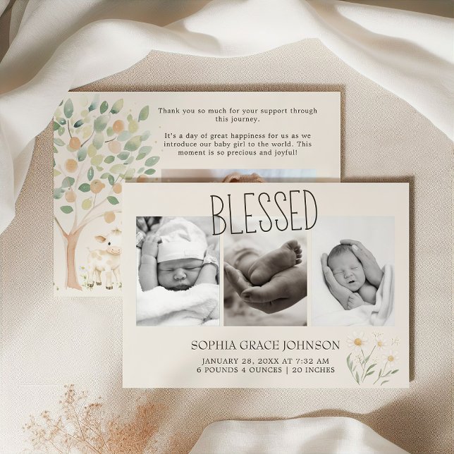 Invitation Annonce de naissance Bébé Amis des Animaux de la F (Créateur téléchargé)