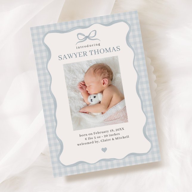 Invitation Annonce de naissance bleu prépa (Créateur téléchargé)