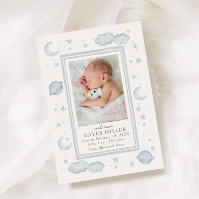 Invitation Annonce de Naissance Céleste Douce (Créateur téléchargé)