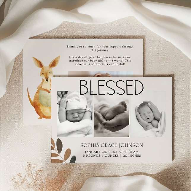 Invitation Annonce de naissance de bébé Animaux de la nurseri (Créateur téléchargé)