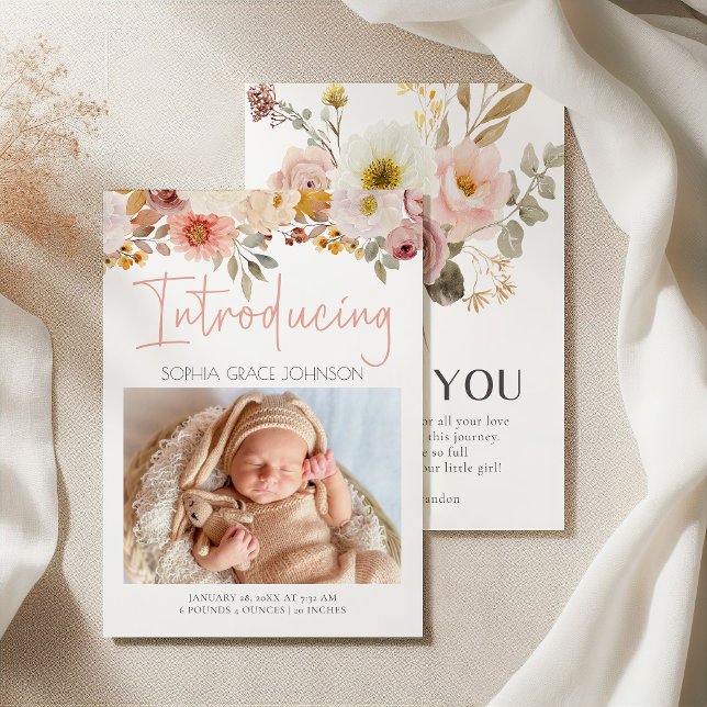 Invitation Annonce de naissance de bébé avec une douce touche (Créateur téléchargé)