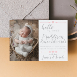 Invitation Annonce de naissance de nouveau bébé avec photos