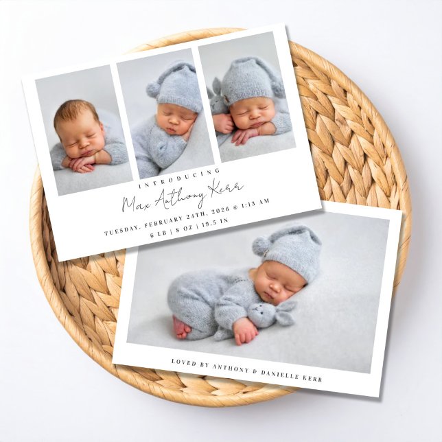 Invitation Annonce de naissance minimale (Créateur téléchargé)