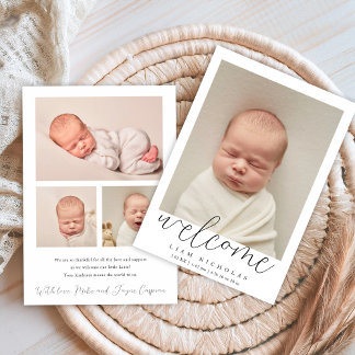 Invitation Annonce de naissance minimaliste
