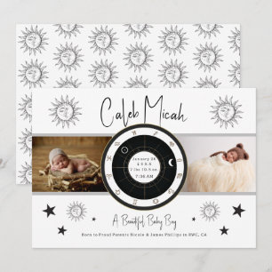 Invitation Annonce de naissance personnalisée vintage avec si