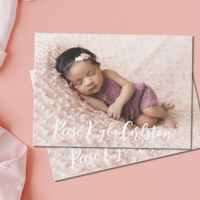 Invitation Annonce de naissance photo simple moderne (Créateur téléchargé)