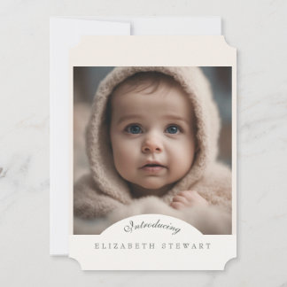 Invitation Annonce de naissance Simple Fall 2 Photo
