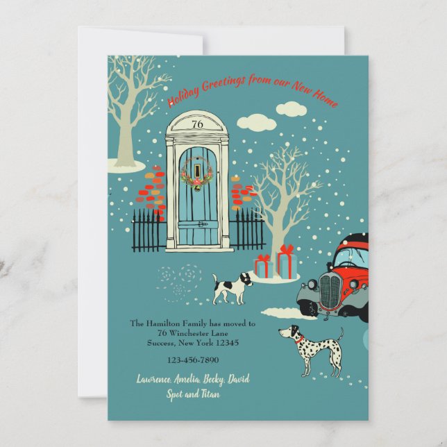 Invitation Annonce de Noël d'hiver pour porte d'entrée mobile (Devant)