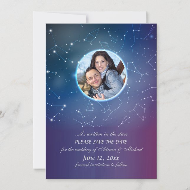 Invitation Annonce de photo de constellation (Devant)