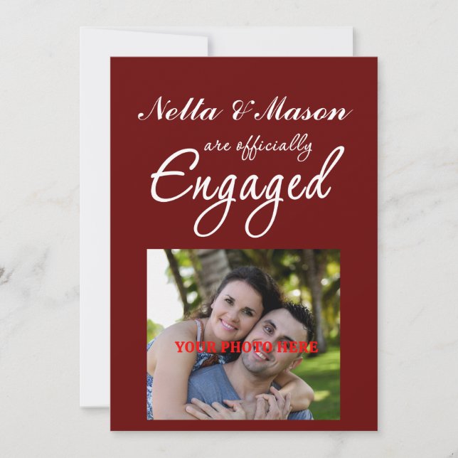 Invitation Annonce de photo de fiançailles simple  (Devant)