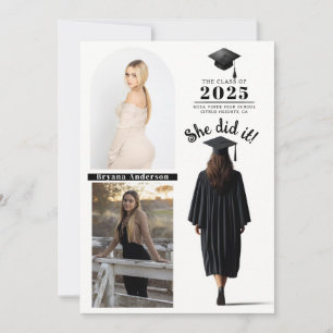 Invitation Annonce de photo de remise de diplôme d'une fille 