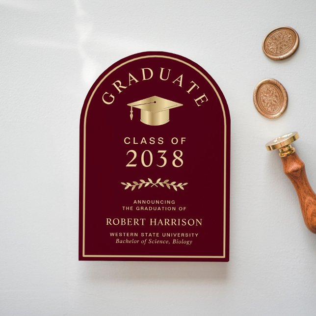 Invitation Annonce de remise de diplôme avec arche de photo é (Share the pride and excitement of your graduate's achievement with friends and family near and far)