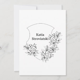 Invitation Annonce de remise de diplôme avec blason noir et b