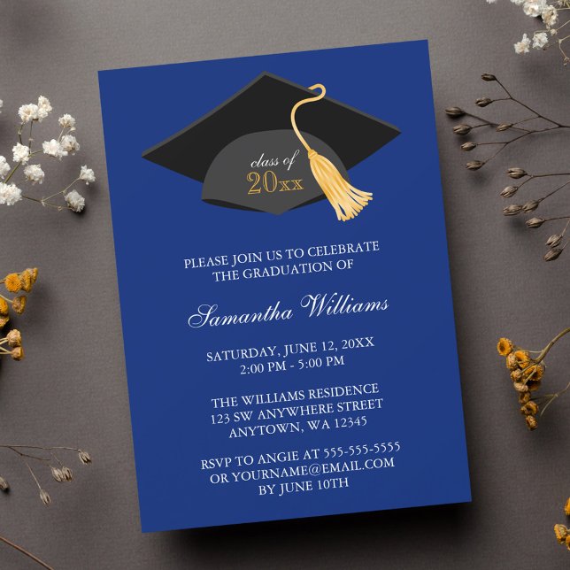 Invitation Annonce de remise de diplôme avec casquette et gla (Créateur téléchargé)