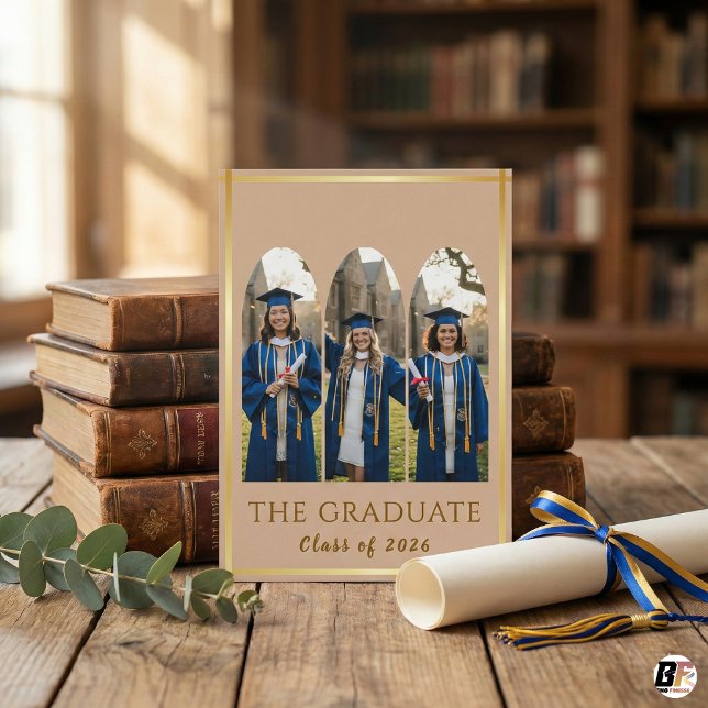 Invitation Annonce de remise de diplôme avec collage photo de (Créateur téléchargé)