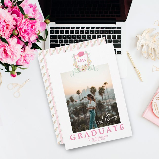 Invitation Annonce de remise de diplôme avec monogramme d'art (Créateur téléchargé)