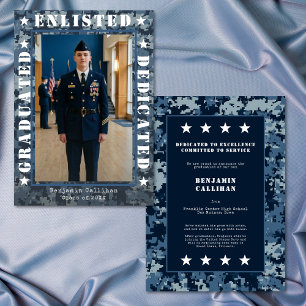 Invitation Annonce de remise de diplôme avec photo de camoufl