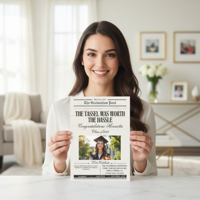 Invitation Annonce de remise de diplôme avec photo et QR code (Créateur téléchargé)