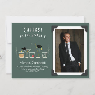 Invitation Annonce de remise de diplôme Casquette et Cocktail