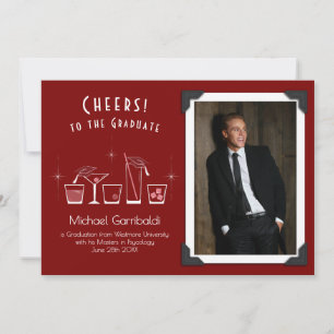 Invitation Annonce de remise de diplôme Casquette et Cocktail