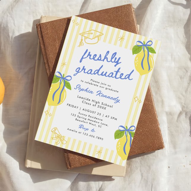 Invitation Annonce de remise de diplôme de citron fraîchement (Créateur téléchargé)