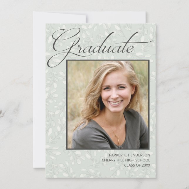 Invitation Annonce de remise de diplôme de photo de diplômé m (Devant)