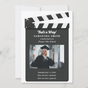 Invitation Annonce de remise de diplôme en clap de cinéma