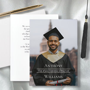 Invitation Annonce de remise de diplôme minimaliste avec phot