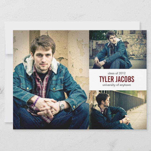 Invitation Annonce de remise de diplôme photo XL Grunge (Devant)