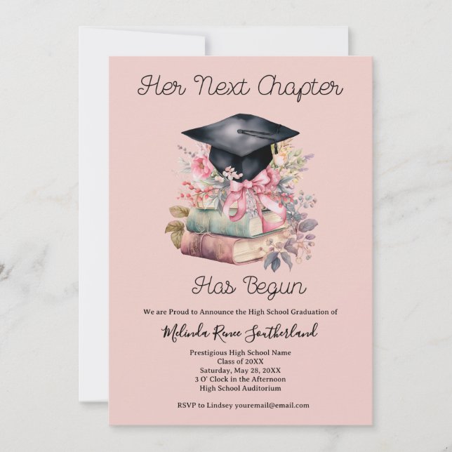 Invitation Annonce de remise de diplôme pour son prochain cha (Devant)
