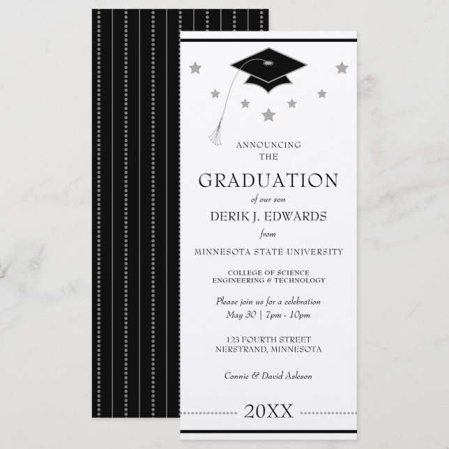 Invitation Annonce de remise de diplôme universitaire profess (Devant / Derrière)