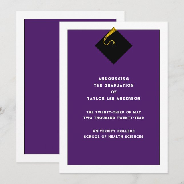 Invitation Annonce de remise de diplômes  (Devant / Derrière)