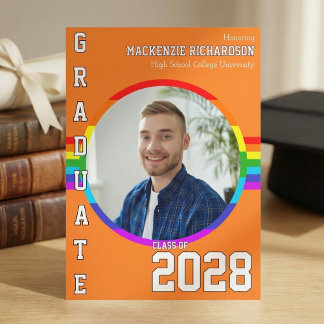 Invitation Annonce de remise de diplômes arc-en-ciel de fiert