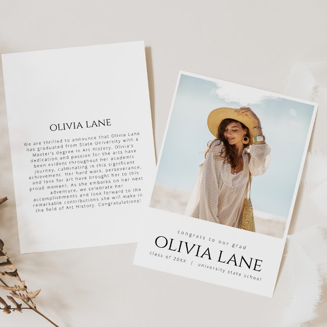 Invitation Annonce de remise de diplômes avec photo et messag (Créateur téléchargé)