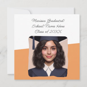 Invitation Annonce de remise de diplômes avec photo personnal