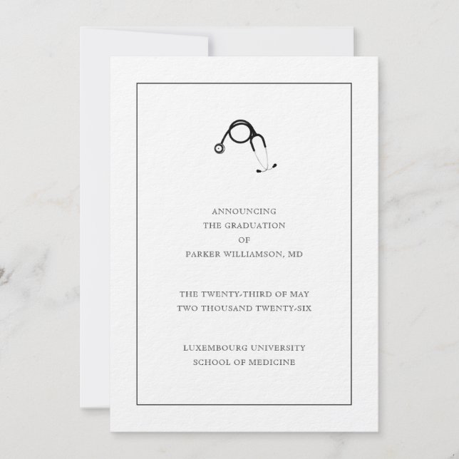 Invitation Annonce de remise de diplômes de l'école de médeci (Devant)