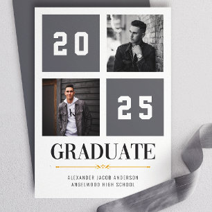 Invitation Annonce de remise de diplômes en collage photo mod