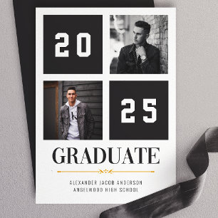 Invitation Annonce de remise de diplômes en collage photo mod