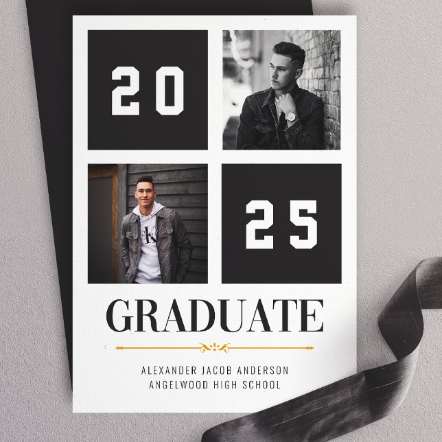 Invitation Annonce de remise de diplômes en collage photo mod (Créateur téléchargé)