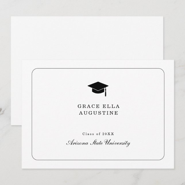 Invitation Annonce de remise de diplômes simple (Devant / Derrière)