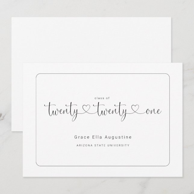 Invitation Annonce de remise de diplômes simple (Devant / Derrière)