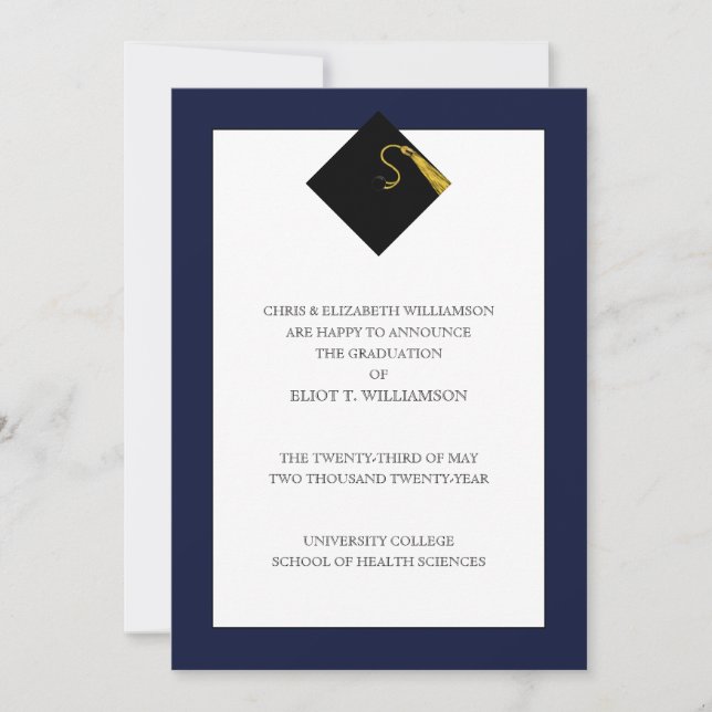 Invitation Annonce de remise de diplômes unique  (Devant)